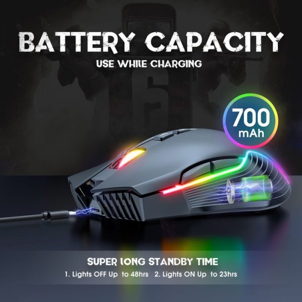 ONIKUMA CW905 2.4G RGB Lighting Wireless Mouse (Black) - Image 4