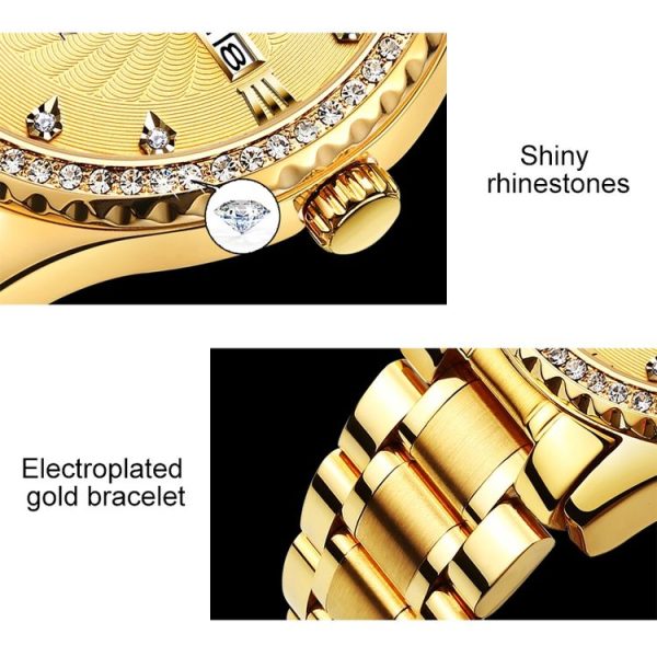 OLEVS 5565 Men Fashion Waterproof Stainless Steel Strap Diamond Quartz Watch (White) - Image 8