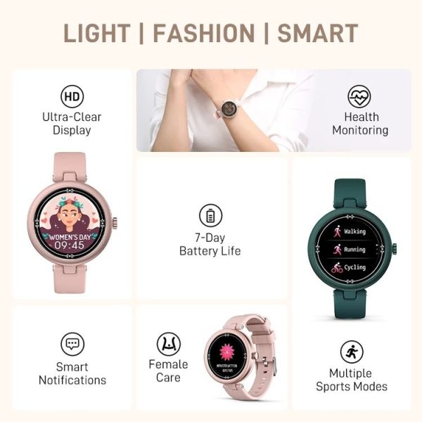 DOOGEE DG Venus 1.09 inch Screen Smartwatch, IP68 Waterproof, Support 7 Sports Modes & Female Care (Gold) - Image 5