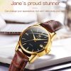 OLEVS 6898 Women Fashion Waterproof Dual Calendar Quartz Watch (Brown White) - Image 5