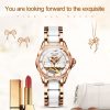 JIN SHI DUN 8831 Women Fashion Diamond Hollowed Waterproof Ceramic Mechanical Watch (Black) - Image 13