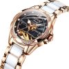 JIN SHI DUN 8831 Women Fashion Diamond Hollowed Waterproof Ceramic Mechanical Watch (Black) - Image 3