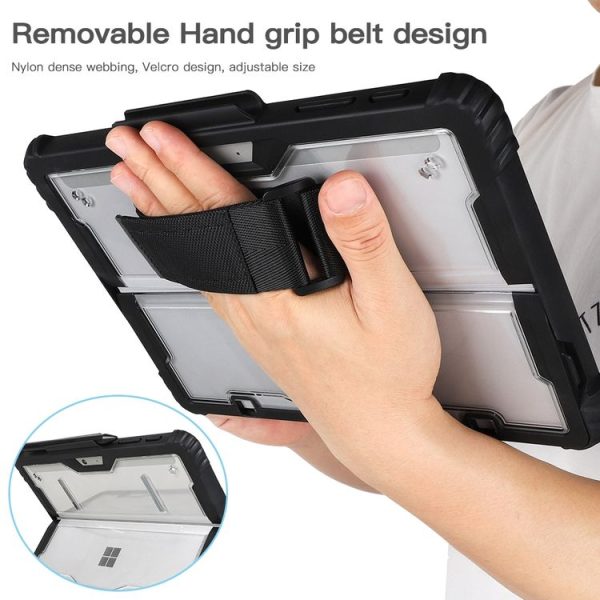 MicroSoft Surface Pro 4 / 5 / 6 / 7 / 7+ Acrylic Transparent Hand Strap Laptop Case - Image 4