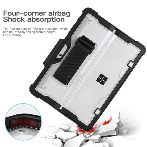 MicroSoft Surface Go 1 / 2 / 3 Acrylic Transparent Hand Strap Laptop Case - Image 5