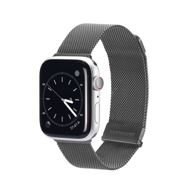 DUX DUCIS Milanese Watchband For Apple Watch Series 9&8&7 41mm / SE 3&SE 2&6&SE&5&4 40mm / 3&2&1 38mm (Gun Grey)