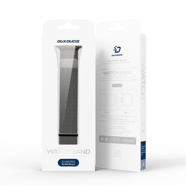 DUX DUCIS Milanese Watchband For Apple Watch Series 9&8&7 41mm / SE 3&SE 2&6&SE&5&4 40mm / 3&2&1 38mm (Gun Grey) - Image 6