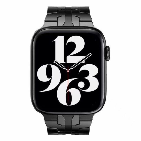 Butterfly Buckle Metal Watch Band For Apple Watch Ultra 49mm&Watch Ultra 2 49mm / Series 9&8&7 45mm / SE 3&SE 2&6&SE&5&4 44mm / 3&2&1 42mm (Black) - Image 2