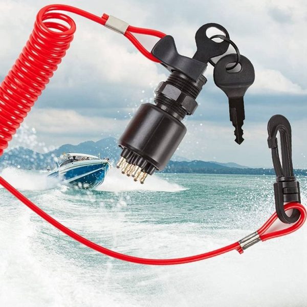 A6630 BRP Side Control Ignition Switch Key with Lanyard 5005801 for Johnson Evinrude - Image 5