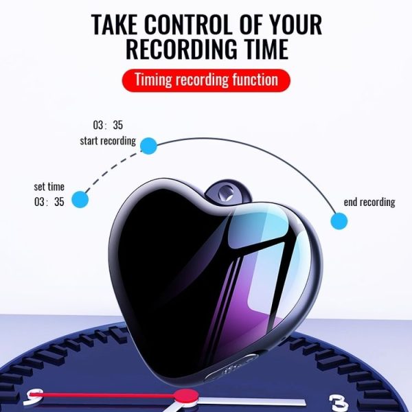 Q66 Heart Pendant Smart HD Noise Reduction Voice Control Recording Pen, Capacity: 4GB - Image 5