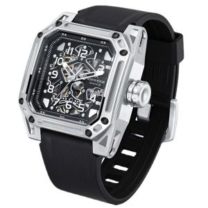 NORTH EDGE Space X Hollow Through The Bottom Automatic Mechanical Luminous Watch For Men (Black)
