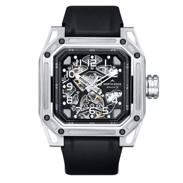 NORTH EDGE Space X Hollow Through The Bottom Automatic Mechanical Luminous Watch For Men (Black) - Image 2