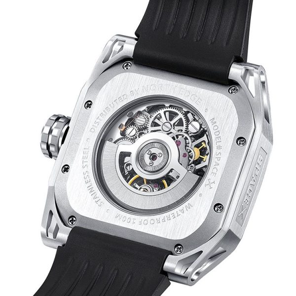 NORTH EDGE Space X Hollow Through The Bottom Automatic Mechanical Luminous Watch For Men (Black) - Image 4