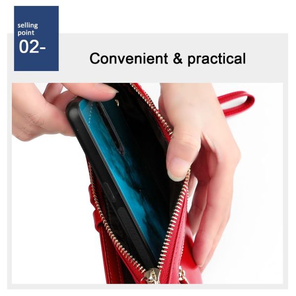 3506 RFID Anti-Degaussing Oil Wax Vintage Texture Genuine Leather Hand Held Wallet for Ladies (Purple) - Image 5