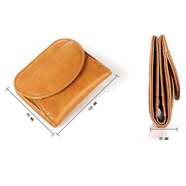 3537 Folding Short RFID Anti-Theft Genuine Leather Coin Purse for Ladies (Pink) - Image 5