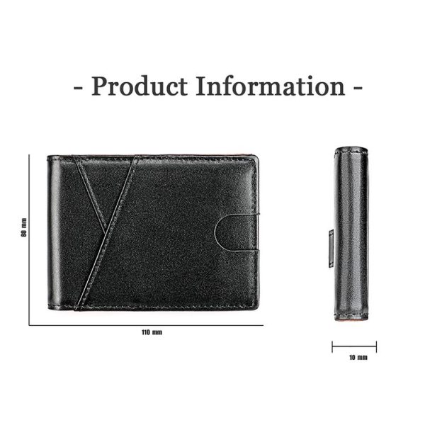 9653SN Men and Women Two-fold RFID Anti-theft Genuine Leather Wallet with Y-shaped Front Pocket (Orange) - Image 4