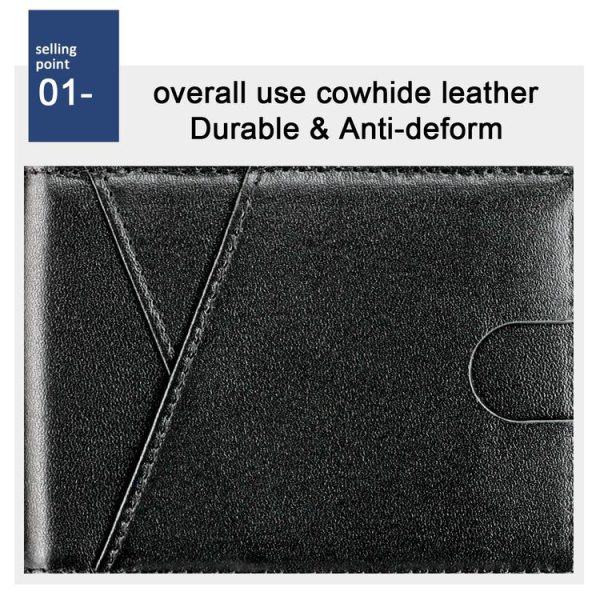 9653SN Men and Women Two-fold RFID Anti-theft Genuine Leather Wallet with Y-shaped Front Pocket (Orange) - Image 6