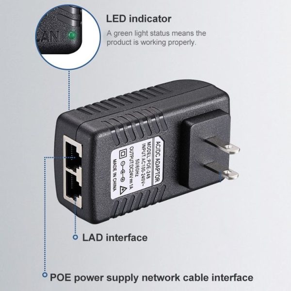 15V 1A Router AP Wireless POE / LAD Power Adapter (EU Plug) - Image 3