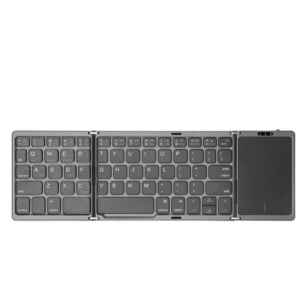 B089T Foldable Bluetooth Keyboard Rechargeable with Touchpad (Grey)