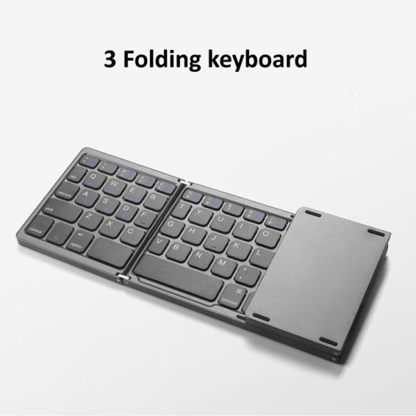 B089T Foldable Bluetooth Keyboard Rechargeable with Touchpad (Grey) - Image 2