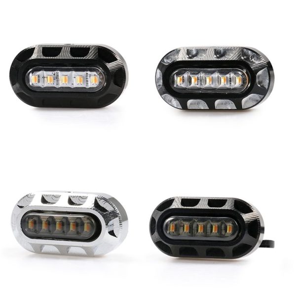 HP-Z058 Motorcycle Modified Rearview Mirror LED Turn Signal Light for Harley Sportsters XL 883 / 1200 (Black White) - Image 2
