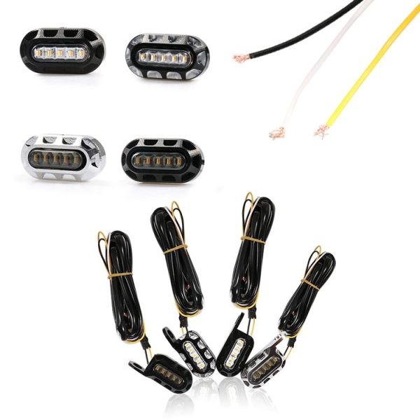 HP-Z058 Motorcycle Modified Rearview Mirror LED Turn Signal Light for Harley Sportsters XL 883 / 1200 (Black White) - Image 3