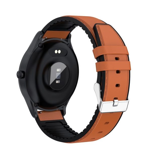 MK10 1.3 inch IPS Color Full-screen Touch Leather Belt Smart Watch, Support Weather Forecast / Heart Rate Monitor / Sleep Monitor / Blood Pressure Monitoring (Brown) - Image 3