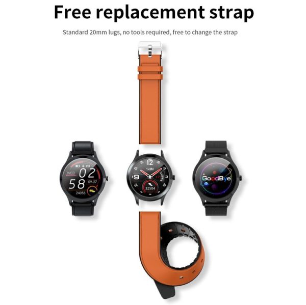 MK10 1.3 inch IPS Color Full-screen Touch Leather Belt Smart Watch, Support Weather Forecast / Heart Rate Monitor / Sleep Monitor / Blood Pressure Monitoring (Brown) - Image 6