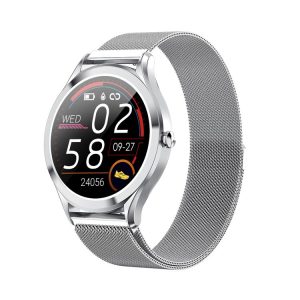 MK10 1.3 inch IPS Color Full-screen Touch Steel Strap Smart Watch, Support Weather Forecast / Heart Rate Monitor / Sleep Monitor / Blood Pressure Monitoring (Silver)