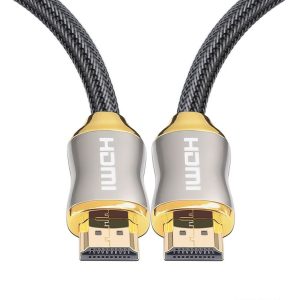 HDMI 2.1 1m HD 8K PS4 Cable 4K2K 144Hz Projector Notebook Set-Top Box Cable (Golden)