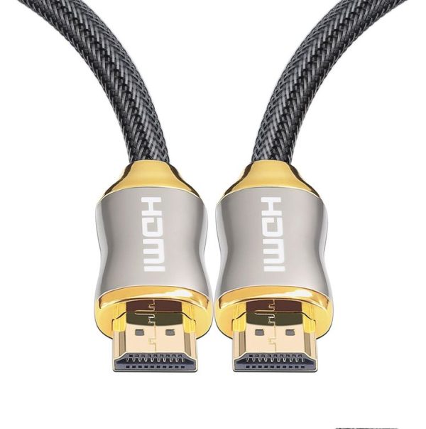 HDMI 2.1 1m HD 8K PS4 Cable 4K2K 144Hz Projector Notebook Set-Top Box Cable (Golden)