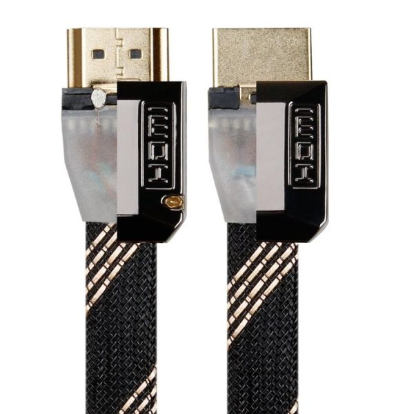 HDMI 1.5m 2.0 Version HD Cable 19 + 1 Standard Oxygen-Free Copper Metal Sshell 4K TV Flat Cable (Gun Black + Nylon Mesh) - Image 5