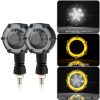 2 PCS PE-ZSD-174 Motorcycle Flashing Rotation Mode LED Two-color Modified Round Turn Signal Light (Yellow + White Light)