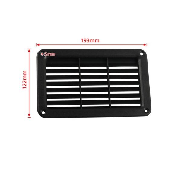 A6788 193x122mm Black Rectangle Louvered Ventilation Plastic Venting Panel Cover - Image 5