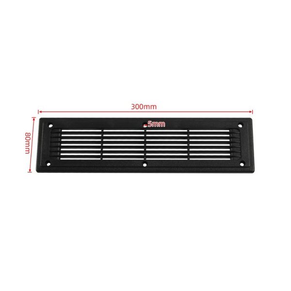 A6792 300x80mm Black Straight Louvered Ventilation Plastic Venting Panel Cover - Image 4