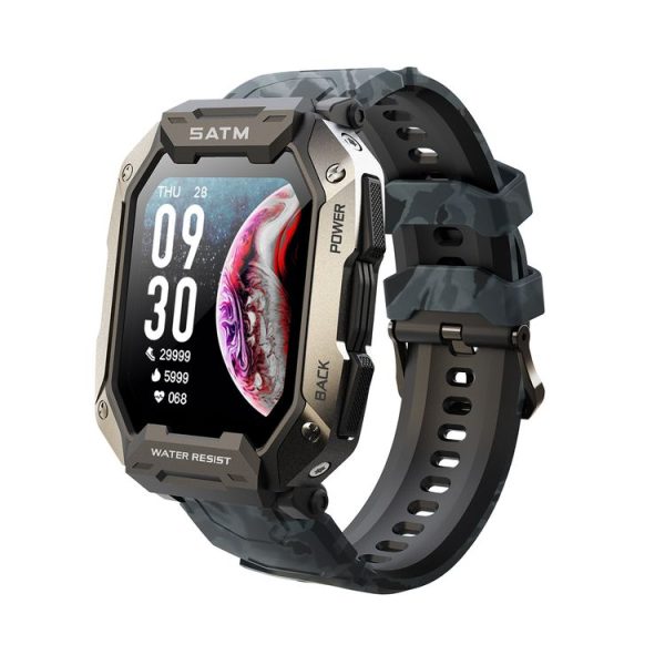 C20 1.71 inch TFT HD Screen Smart Watch, Support Heart Rate Monitoring / Blood Oxygen Monitoring (Black Camouflage)