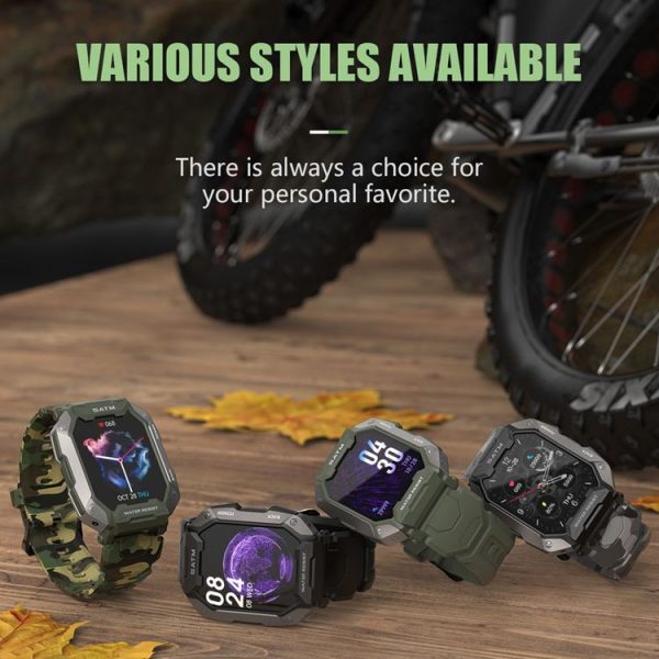 C20 1.71 inch TFT HD Screen Smart Watch, Support Heart Rate Monitoring / Blood Oxygen Monitoring (Black Camouflage) - Image 2