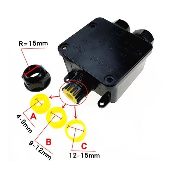 IP68 Waterproof Junction box with Terminal, Sealing Ring: 12-15mm - Image 4
