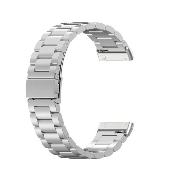 Fitbit Versa 4 / Sense 2 / Versa 3 / Sense 3 Beads Stainless Steel Watch Band (Silver) - Image 2
