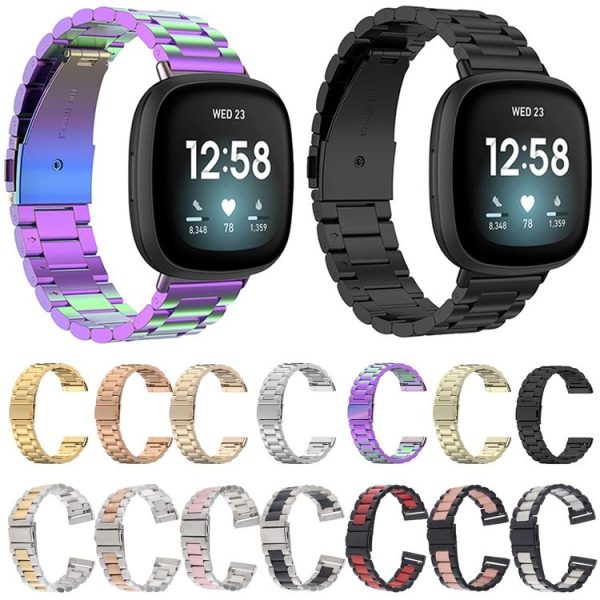 Fitbit Versa 4 / Sense 2 / Versa 3 / Sense 3 Beads Stainless Steel Watch Band - Image 6