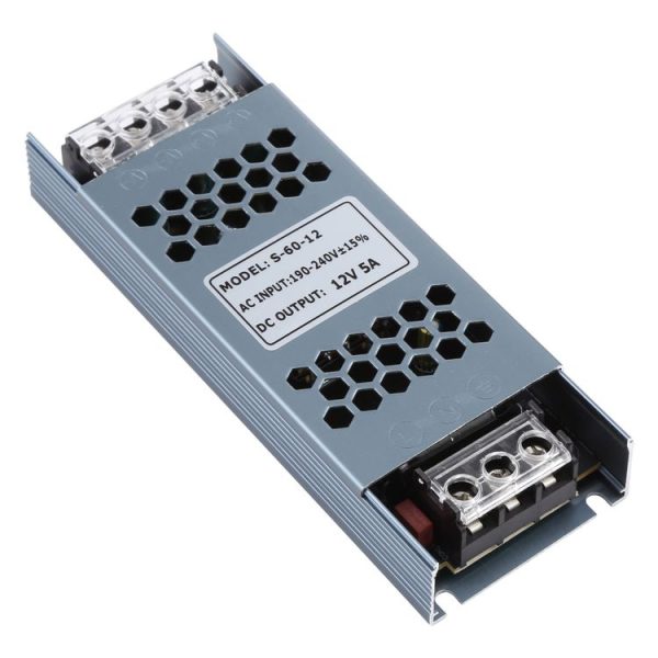 S-60-12 DC12V 5A 60W LED Power Supply Transformer AC170-240V