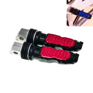 Universal Motor Bike Footpegs Foot Rests Rear Pedals Set Motorcycle Modification Accessories (Red)