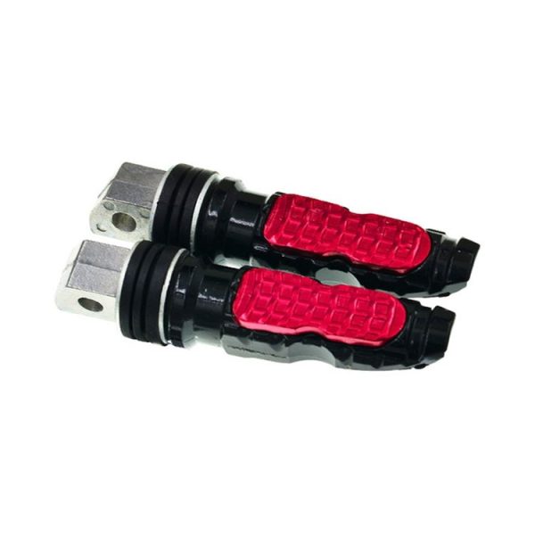 Universal Motor Bike Footpegs Foot Rests Rear Pedals Set Motorcycle Modification Accessories (Red) - Image 2