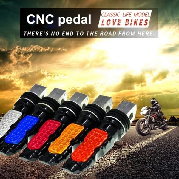 Universal Motor Bike Footpegs Foot Rests Rear Pedals Set Motorcycle Modification Accessories (Red) - Image 7