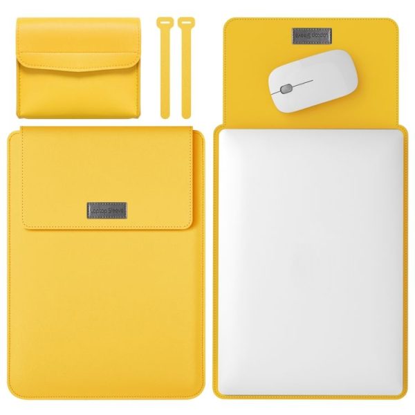 4 in 1 Lightweight and Portable Leather Computer Bag, Size: 13 / 14 inches (Yellow)