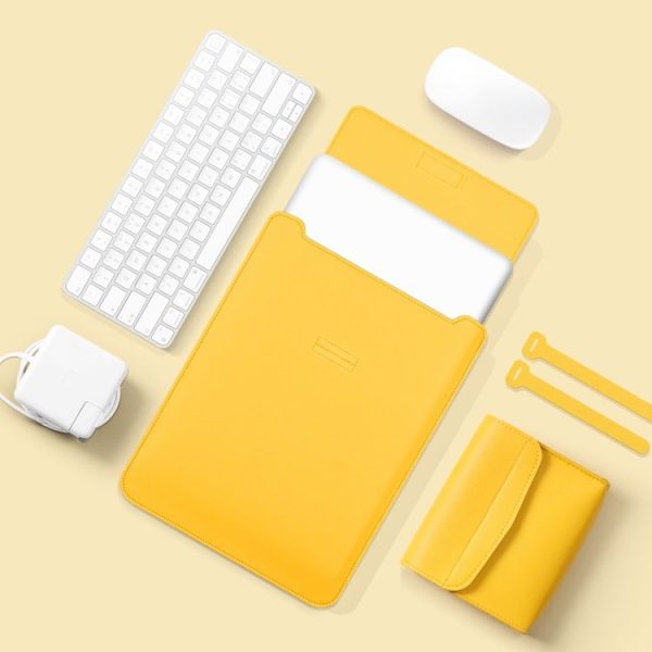 4 in 1 Lightweight and Portable Leather Computer Bag, Size: 13 / 14 inches (Yellow) - Image 2