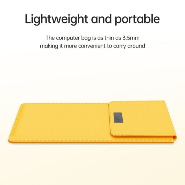 4 in 1 Lightweight and Portable Leather Computer Bag, Size: 13 / 14 inches (Yellow) - Image 7
