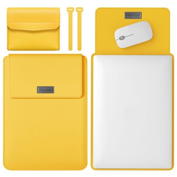 4 in 1 Lightweight and Portable Leather Computer Bag, Size: 15.4 / 15.6 / 16.1 inches (Yellow)