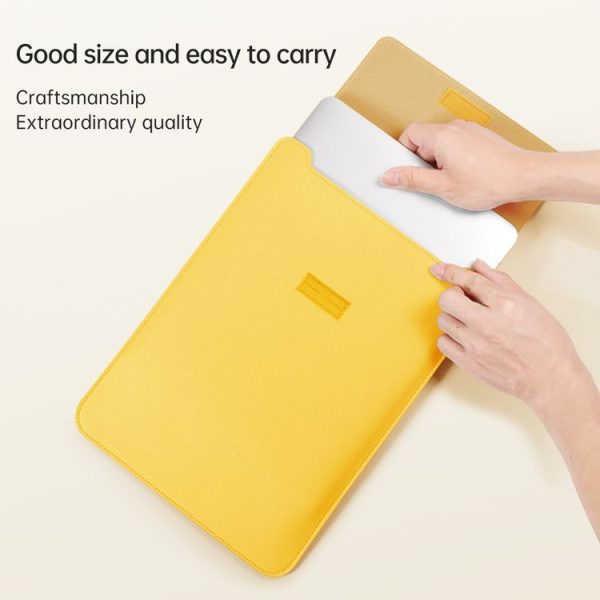 4 in 1 Lightweight and Portable Leather Computer Bag, Size: 15.4 / 15.6 / 16.1 inches (Yellow) - Image 3