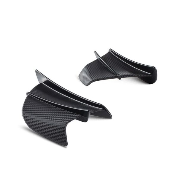 Motorcycle Winglet Aerodynamic Wing Kit Spoiler, Style: Matte Carbon