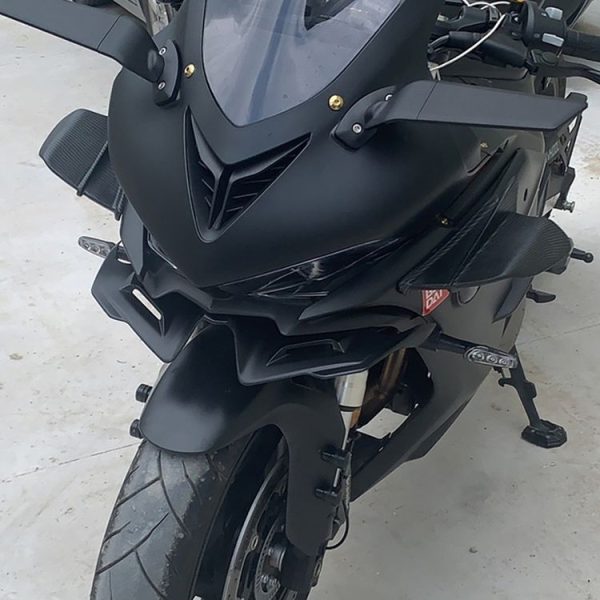 Motorcycle Winglet Aerodynamic Wing Kit Spoiler, Style: Matte Carbon - Image 4